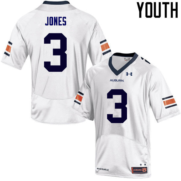 Youth Auburn Tigers #3 Jonathan Jones College Football Jerseys Sale-White - Click Image to Close